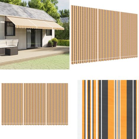 Markisenbespannung Mehrfarbig Gestreift 6x3,5 m - Markisenstoff - Markisenzelt - Sonnenschutz - Outdoor Dekoration - Gartendekoration - Home & Living (1/5)