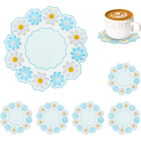 Coucteurs de silicone pour boissons, ensemble de 6 mignons couvrages lavables sans glissement (1/5)