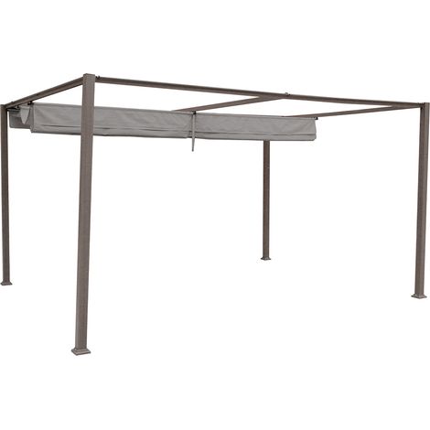 Tonnelle de jardin en aluminium noisette Palmeira 4 x 3 m - Hespéride (1/7)