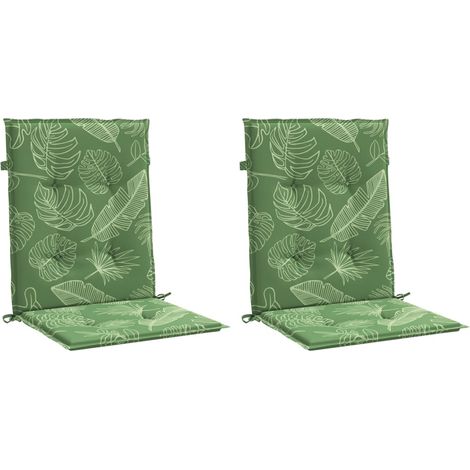 Lowback Chair Cushions 2 pcs Leaf Pattern Fabric vidaXL