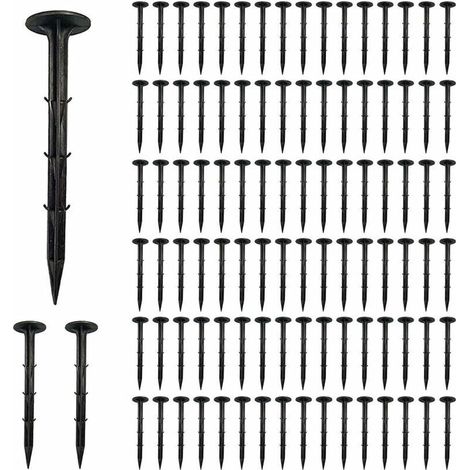 Clous en Film, Piquet de Fixation Plastique, Clous de Sol, Piquet de Fixation pour Bache, Ancrage de Sol pour Jardin, Clous pour Jardin, Réutilisable Piquets Extérieurs PP (16cm-100pcs) (1/5)