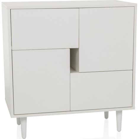 Sideboard / Kommode LYKKJA 77x39,5x72 cm 2 Schubladen 2 Türen weiß hjh LIVING (1/5)
