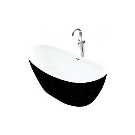 MAYA - ISLAND BATHTUB - Bañera ovalada moderna y limpia - Acrílico - Negro - 80x150x68cm