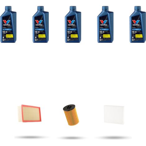 Kit tagliando 3 FILTRI e 5L OLIO compatibile con Vw Touran (5T) 2.0 TDI 110kw dal 2015