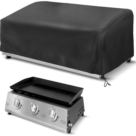 Housse de Protection pour plancha 80 x 60 x 25 cm, Housse imperméable et résistante aux UV pour Barbecue à gaz, Cuisine extérieure, Jardin, Barbecue extérieur (Noir) (1/5)