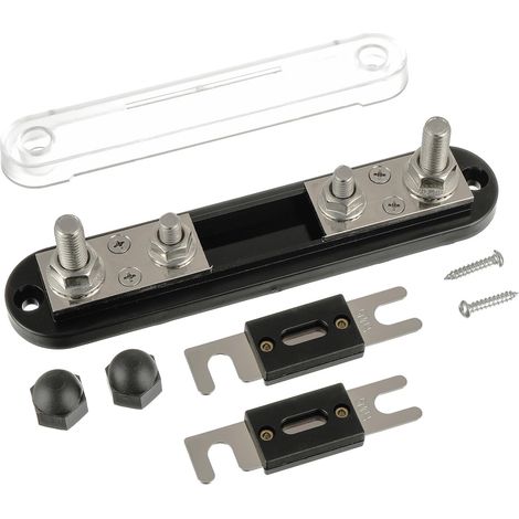 ANL Fuse Holder with 500 Amps ANL Fuse, ANL Assurance Box with 2 x 500 Amps M10 Stud Terminal, Maximum Current 750A Suitable for Truck, Car, Boat, etc. (1/5)