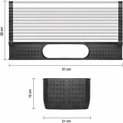 Egouttoir Vaisselle en Acier Inoxydable avec Porte-Couverts: 20'' x 11'' Grand Séchoir pour Égouttoir D'évier de Cuisine + Petit Coussin Isolant pour Table à Manger (egouttoir Gris)