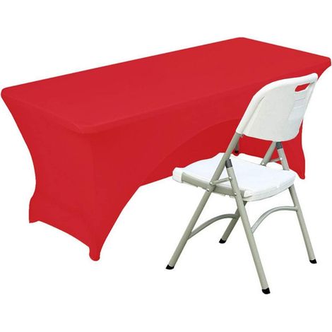 Spandex Tischdecke rechteckig 183 cm Rot, pflegeleicht & knitterfrei