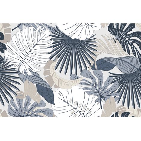 Papier peint panoramique - Feuilles Tropicales - 130 cm x 87 cm (1/2)