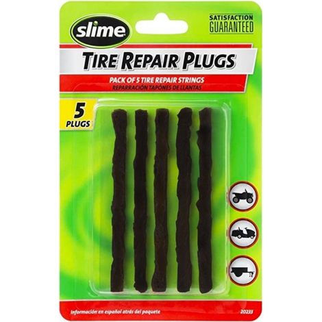 Lot de 5 mèches noires de reparation crevaison pneumatique - Slime