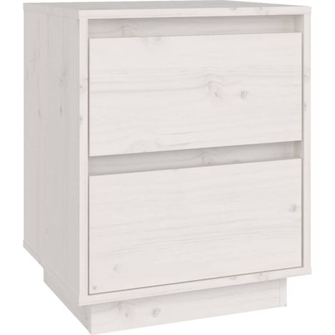 Maison Exclusive - Mesita de noche madera maciza de pino blanco 4
