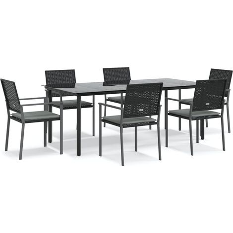 Maison Exclusive - Juego comedor jardín 7 piezas y cojines ratán (1/5)