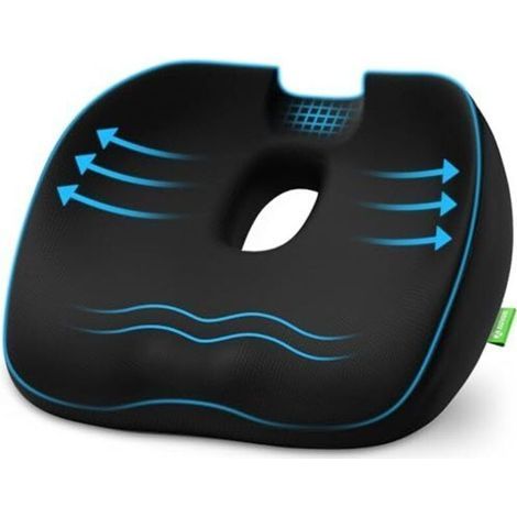 Cuscino ortopedico per seduta, cuscino ergonomico per emorroidi con fori e design a U, cuscino comodo per seduta, cuscino coccigeo, per sedia da ufficio, auto, poltrona (1/5)