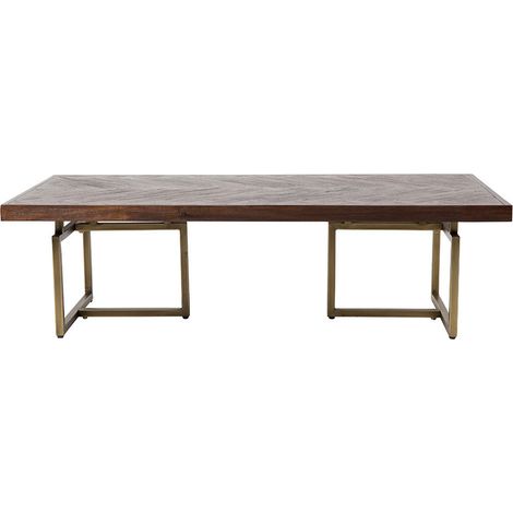 Table basse 120x60x35 cm décor acacia et laiton - CLASS (1/5)