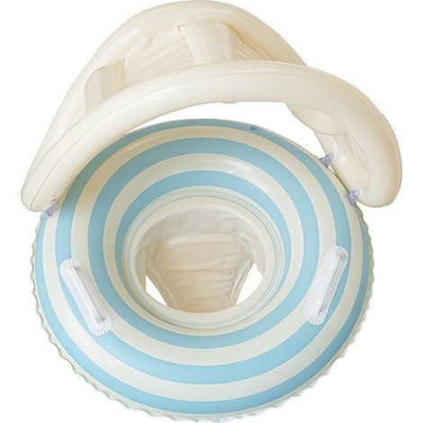 Bouee Bebe avec Pare Soleil, Bouée Gonflable pour Bébé, Bouées De Natation pour Bébés avec Poignée Antidérapante, Convient pour La Plage, La Fête, Les Vacances, 57x49cm (1/5)