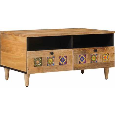 Tavolino da salotto con cassetto Naturale 80 x 54 x 40 cm vidaXL