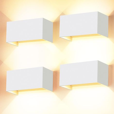 GROOFOO 4 Pièces Applique Murale LED 24W Appliques Murales Interieur avec Angle de Faisceau Réglable Applique Exterieur 3000K Blanc Chaud Etanche IP65 (1/5)
