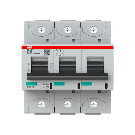 S800P Disjoncteur modulaire 3P -125A courbe D 50kA 2CCG001246R0001 ABB G151715