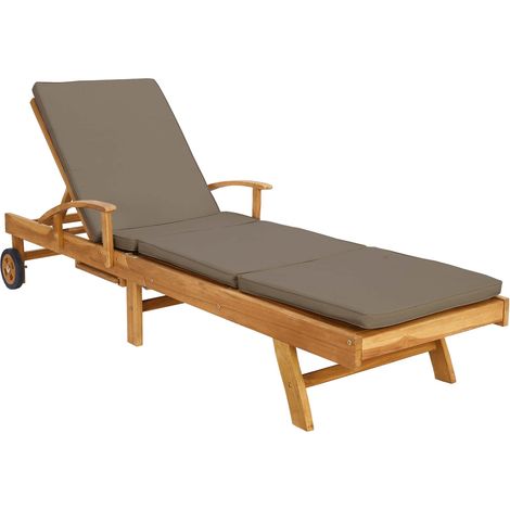 Sun Lounger 100% Polyester Solid-Teak vidaXL