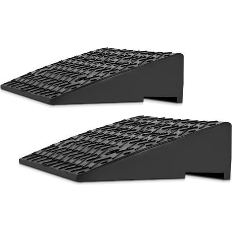 Randaco Set di 2 rampe con cordolo in gomma 50 x 32 x 11 cm Rampa di accesso portatile antiscivolo
