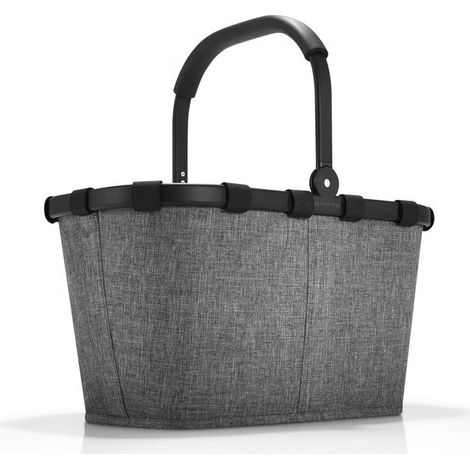 reisenthel carrybag - robusto cestino per la spesa dedede e pratica tasca interna, design elegante e idrorepellente, in argento Twist silver (1/2)