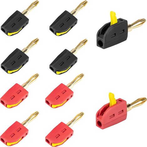 Conector Banana - 4 mm - 32 A - Dorado - Sin Soldadura - Para Altavoces y Amplificadores - Lote de 10 (1/5)