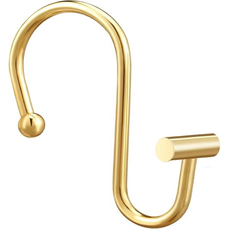 Anneaux Pour Rideau De Douche - En Métal Anti-Rouille - Forme T-Bar - Charge Maximale 23 Kg - Pour Rideaux Épais - Lot De 12 (1/5)