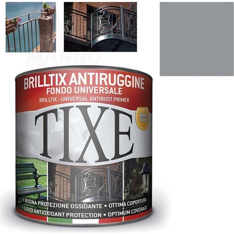 Brilltix smalto antiruggine vernice di fondo grigia 500 ml tixe (1/4)