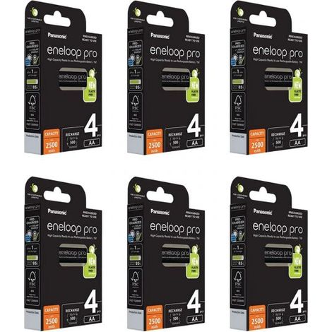 Panasonic batterie ricaricabili 24 stilo AA Eneloop Pro 2500mAh BK-3HCDE