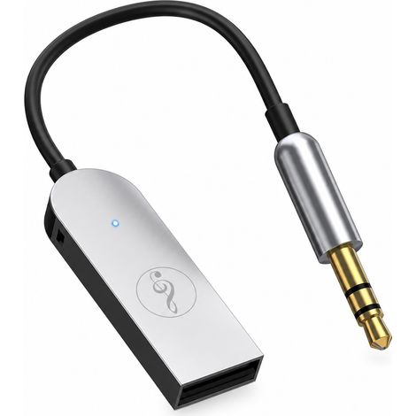 Récepteur Audio Bluetooth 5.2 avec Prise Jack 3,5 mm pour Autoradio et Enceintes, Microphone Intégré (1/5)