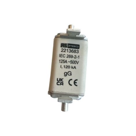 Fusible BS88 à pattes centrées 125A Fast Acting Fuse, gG NH 415V c.a. ( Prix pour Paquet de 3 )