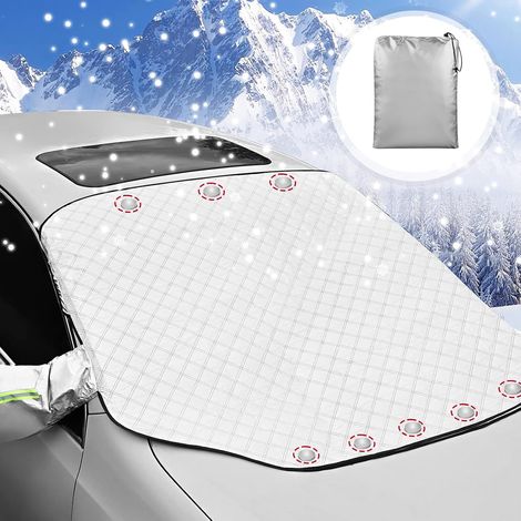 Housse de pare-brise de voiture hivernale, magnétique, en film d'aluminium ultra épais, protection contre la glace avec rétroviseur, bâche pour la plupart des voitures et SUV (1/5)
