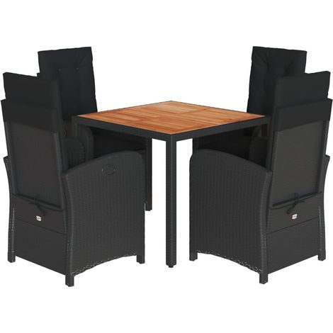 Maison Exclusive - Set de muebles jardín 5 pzas con cojines ratán (1/5)