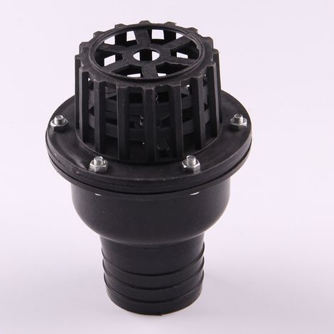 Water pump, filter, foot valve, non-return valve, 50 mm (2 inch) plastic foot valve, shower head, 50 mm outer diameter, 135 mm length
