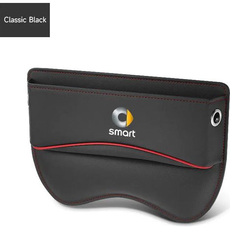Boîte de rangement en cuir noir pour siège auto Smart Fortwo Forfour 453 451 450 (1/5)