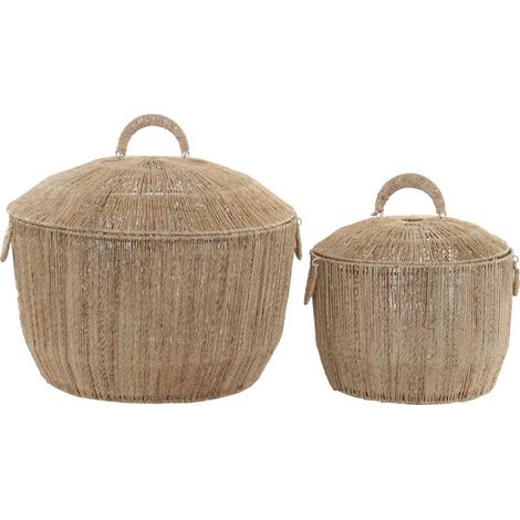 Panier jute élégant pour rangement naturel et chic - Marron naturel tressé (1/3)