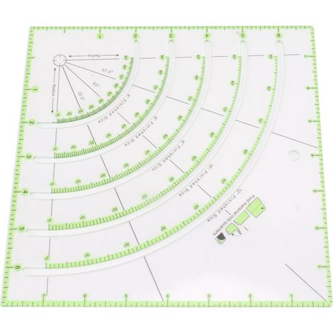 20 cm Acryl-Patchworklineal, multifunktional, transparent, Schleifen und Fächer, Kreisschneider zum Nähen und Sticken (1/5)