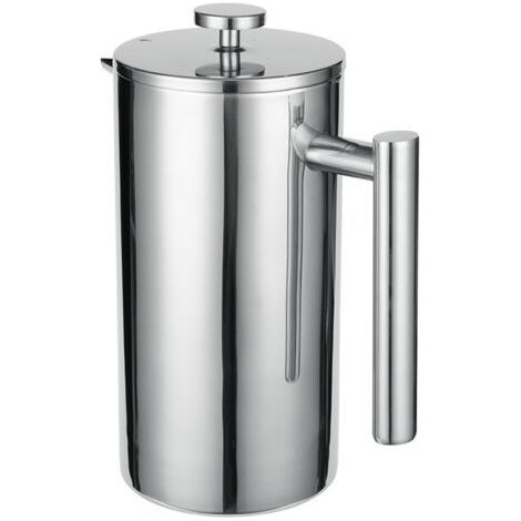 Ikodm – Cafetière à piston en acier inoxydable 1L – Double paroi isolée – Filtres de remplacement inclus – Pour café chaud jusqu'à 1 heure (1/4)