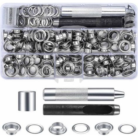 Bâche de protection Set pince à œillets 100 pièces 10mm œillets métal outil pour tissu cuir bâches (1/5)