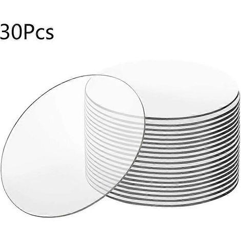 30 plaques rondes en acrylique transparent de 40 mm d'épaisseur (0,008 pouce) pour la création de supports lumineux LED DIY (1/5)