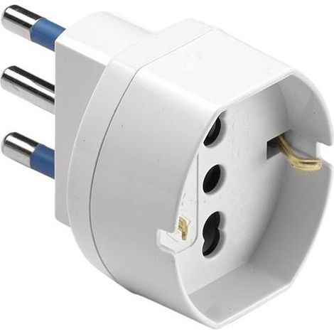 ADATTATORE MAURER SPINA 16A PRESA/16A SCHUKO BIPASSO BIANCO