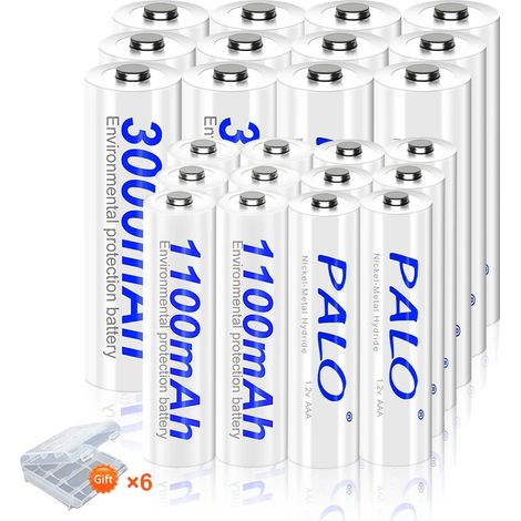 Batteria ricaricabile, ecologica, compatibilità versatile, batteria 12AA 12AAA (1/2)