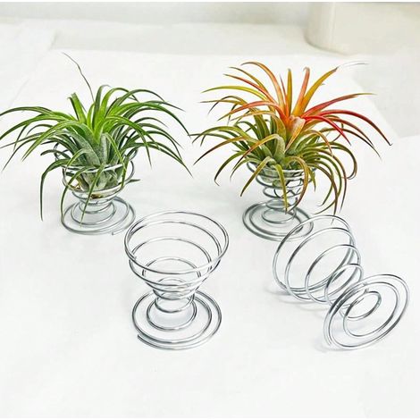 5 pièces de supports à plantes aériennes en métal élégant avec base à ressort, support intérieur et extérieur pour fougères aériennes, décoration de bureau et maison (1/5)
