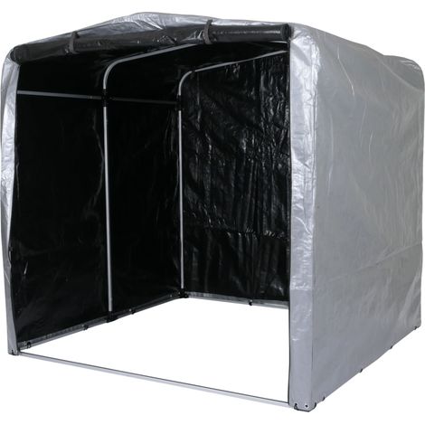 [JAMAIS UTILISÉ] Garage à vélos HHG-450, garage en film plastique Garage de rangement Tente de garage, alu protection UV imperméable, 201x201x201cm, argent