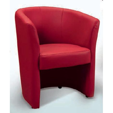 POLTRONA MOD. MOON IN ECOPELLE CM 64X63 H. 76 ROSSA (1/4)