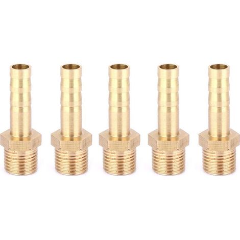 Raccord laiton 5 pièces G1/8 mâle pour tuyau 6mm - raccord gaz et liquide à olive (1/5)