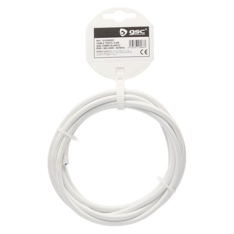 Cable textil 2,5M (2x0.75mm) Blanco