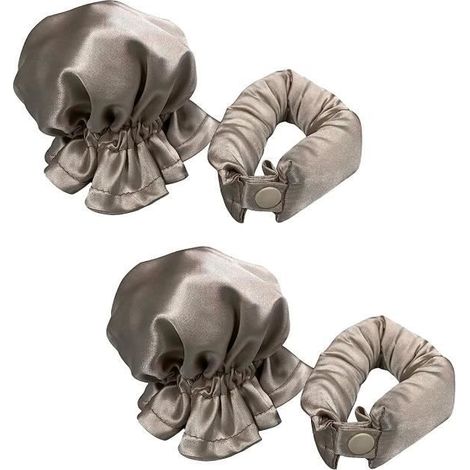 Satin-Lockenwickler-Set (2 Stück), inklusive Haarwicklern für hitzefreie Locken mit Hauben, weichem Lockenstab-Stirnband für langes Haar und Lockenstab-Set (1/4)