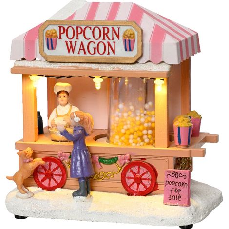 Scena animata "Negozio di pop corn" per villaggio di Natale con personaggi h 14 cm (1/2)