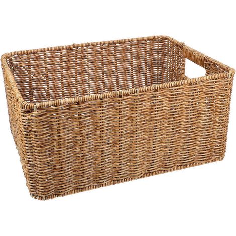 Panier de bureau grande capacité kaki, compatible avec un usage domestique, offrant une grande résistance à l'usure et un style rustique. (1/5)